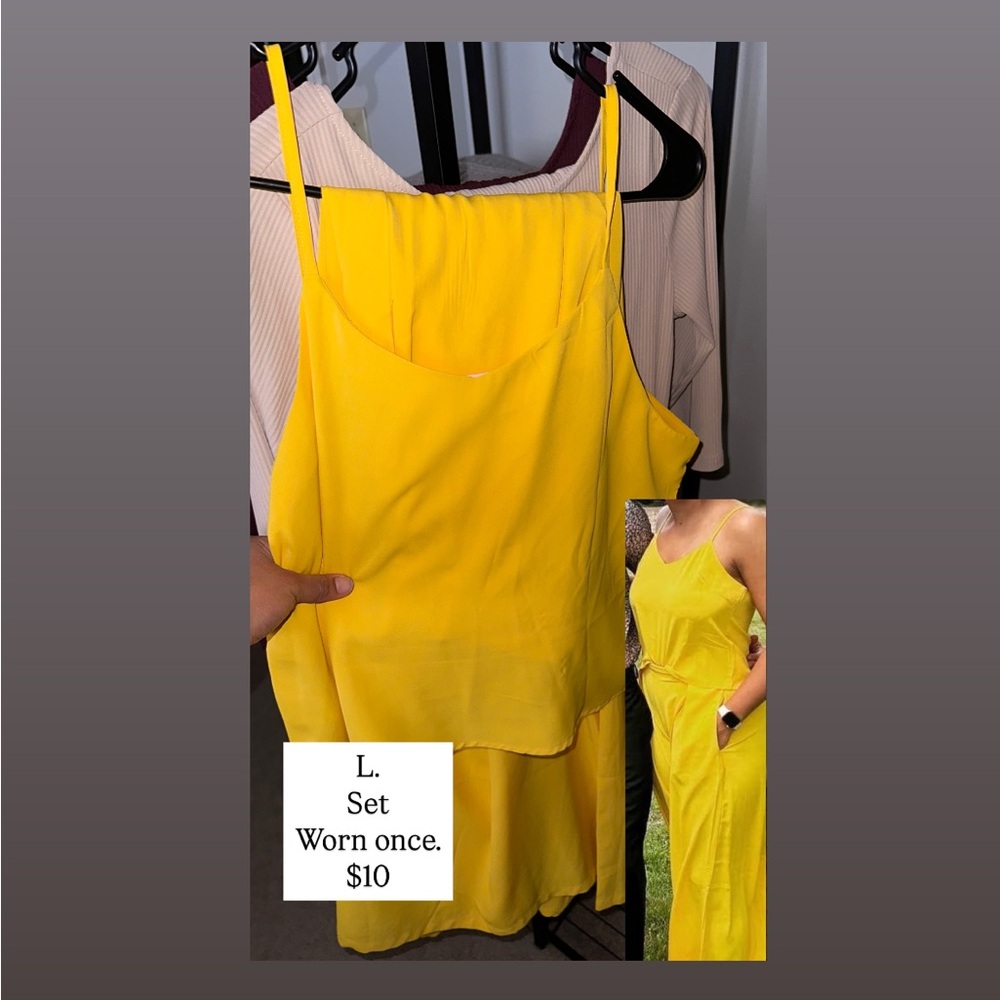 Vibrant Yellow Sleeveless Set
